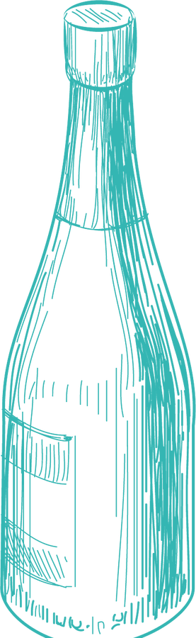 Gezeichnete Sektflasche
