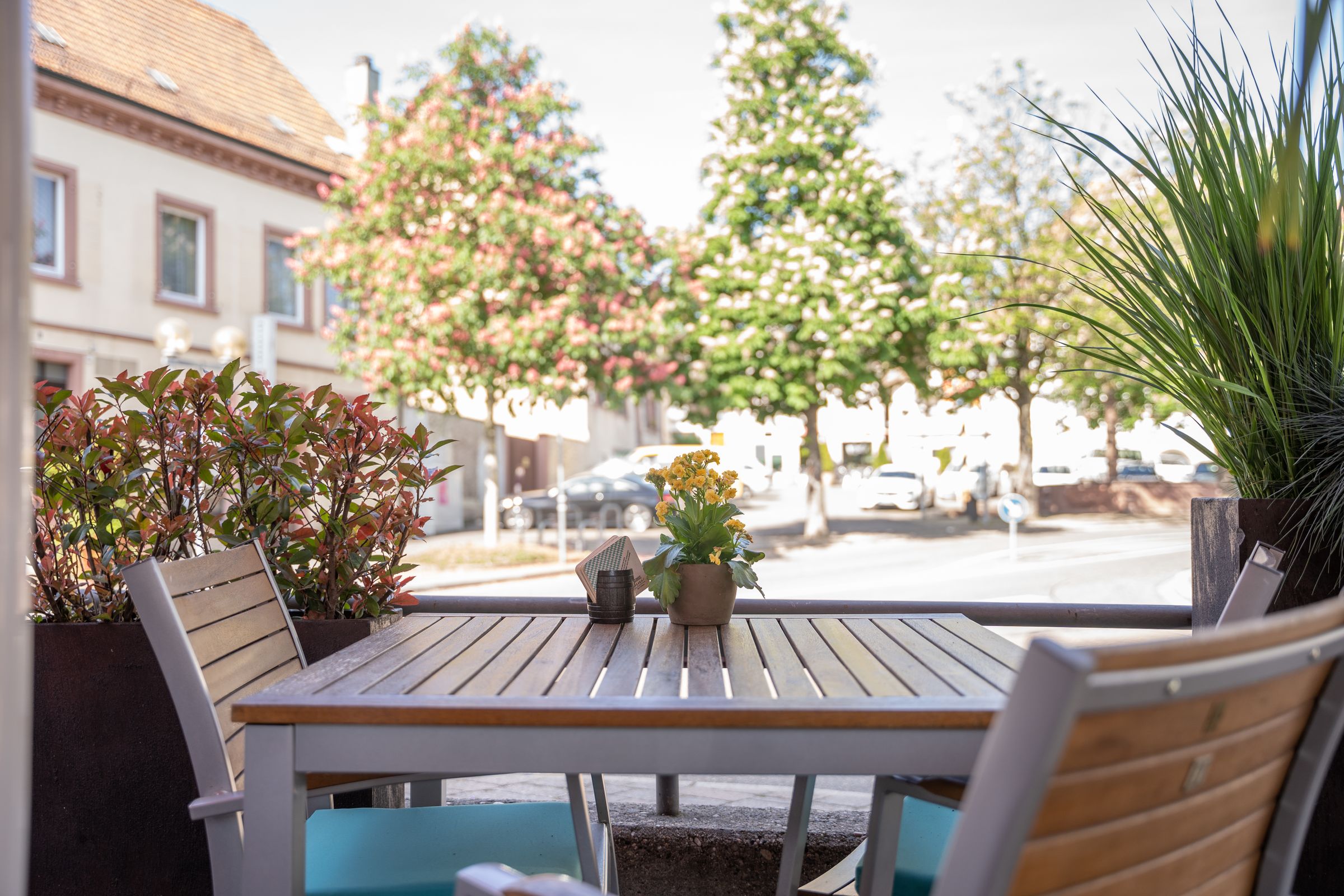 Blick von der Terrasse auf den Marktplatz